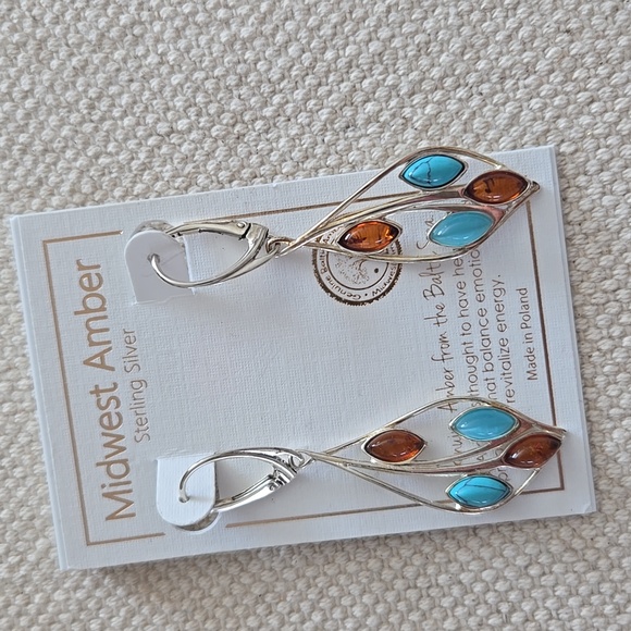 NWT gorgeous Midwest Amber earrings. - Picture 1 of 6